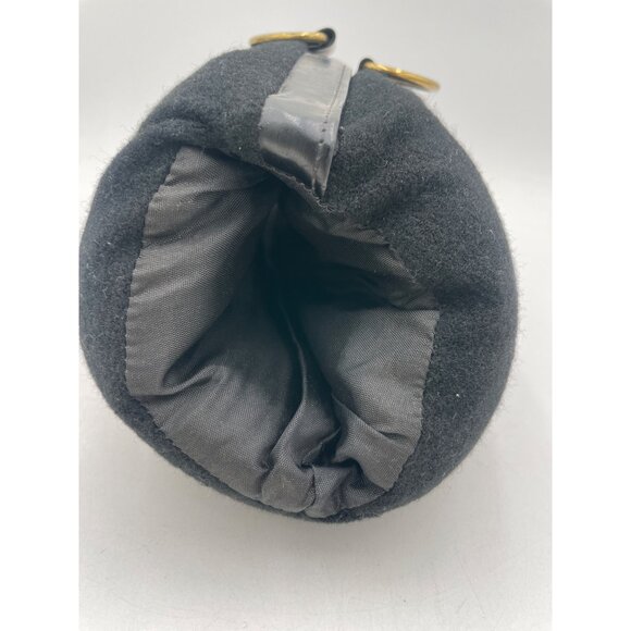 Vintage Victorian Style Black Hand Muff With Gold Rings - Picture 7 of 7